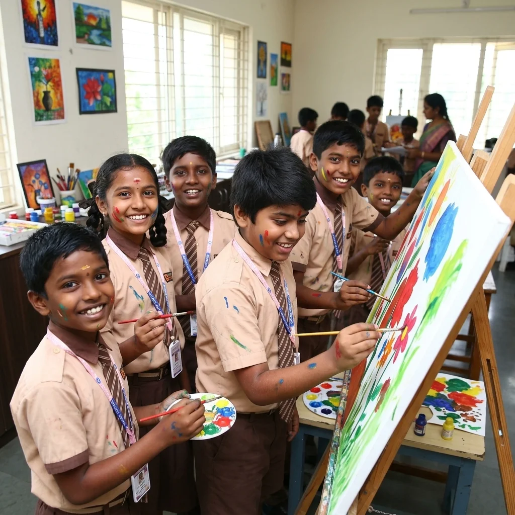 Collaborative art project showcasing creativity and teamwork among students.
