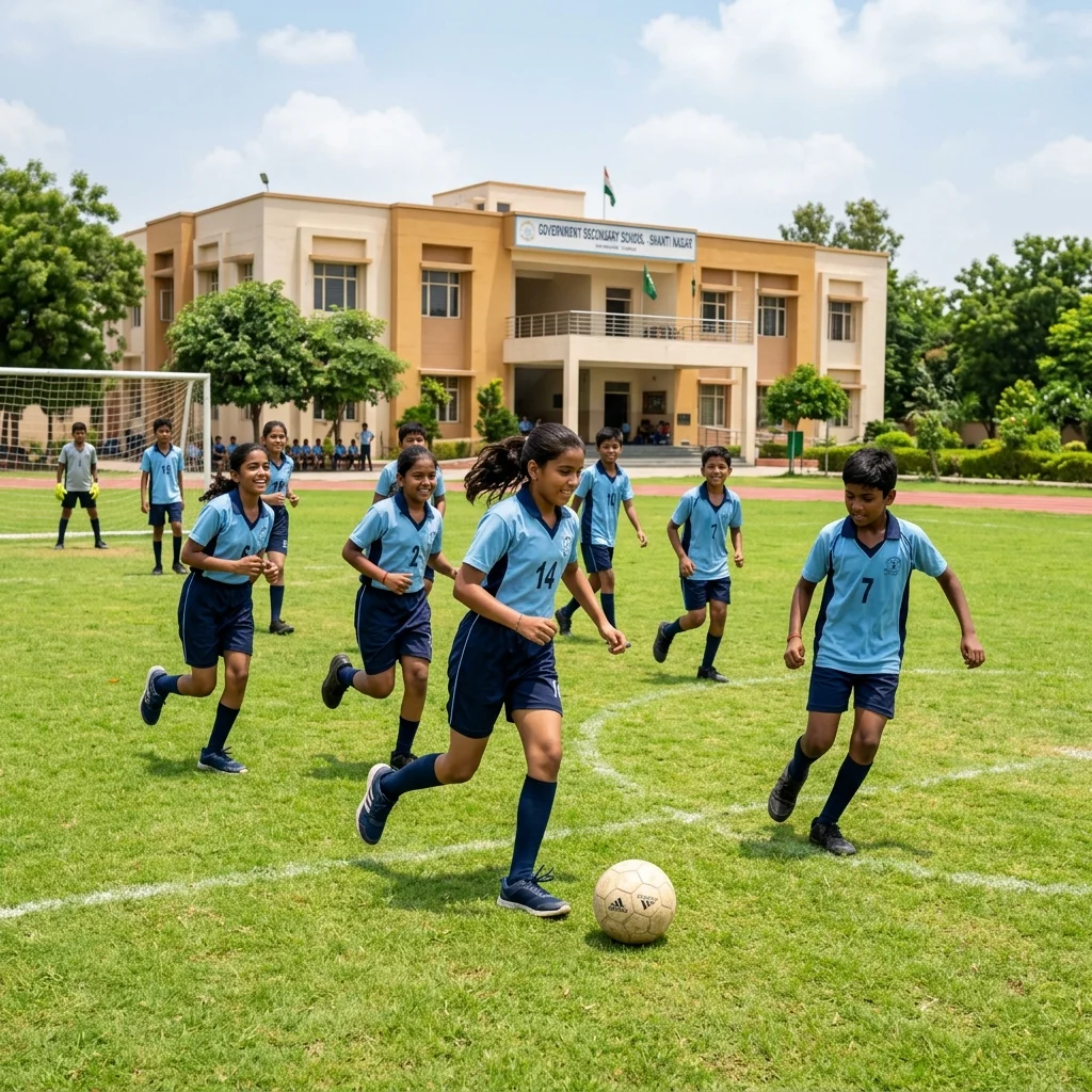 Children enjoying sports and outdoor activities on the lush green campus of Satyamev Jayate Gurukulam.